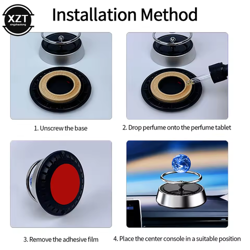 Buy 1 Get 1 Free Solar Powered Car Air Freshener with Essential Oil Diffuser and Starry Night Light
