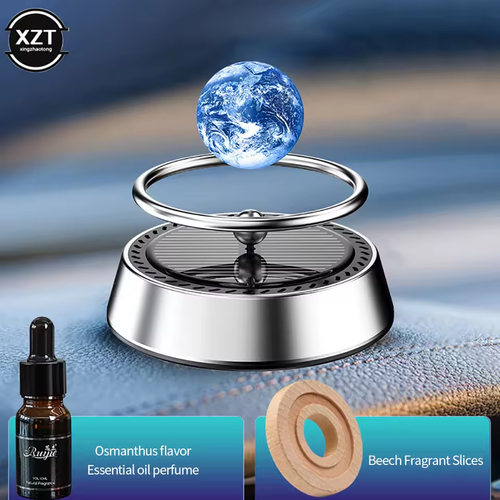 Buy 1 Get 1 Free Solar Powered Car Air Freshener with Essential Oil Diffuser and Starry Night Light