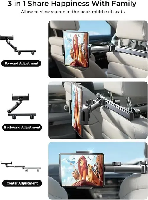 2025 Best-Selling Car Headrest Tablet Holder Universal Rear Seat Mount for Movies Office Navigation