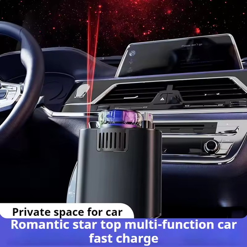 5-in-1 Car Accessory with 45W Fast Charger Aroma Diffuser Starry Sky LED Lights