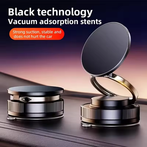 Vacuum Magnetic Folding Phone Stand Double Suction Cups 360° Rotation for Glass-Tile-Metal