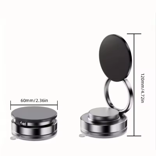Vacuum Magnetic Folding Phone Stand Double Suction Cups 360° Rotation for Glass-Tile-Metal