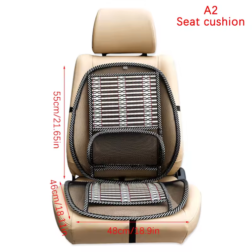 Summer Ice Silk 4-Piece Set | 2 Seat Pads + 2 Lumbar Pillow | Breathable Back Support | Office-Car Universal