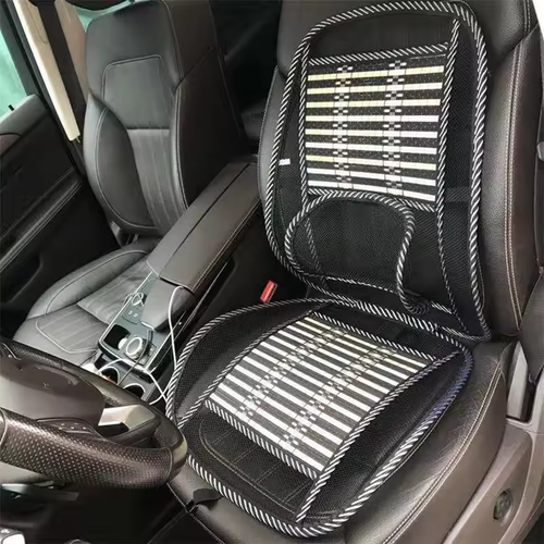 Summer Ice Silk 4-Piece Set | 2 Seat Pads + 2 Lumbar Pillow | Breathable Back Support | Office-Car Universal
