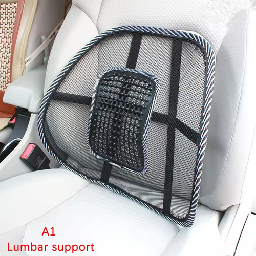Summer Ice Silk 4-Piece Set | 2 Seat Pads + 2 Lumbar Pillow | Breathable Back Support | Office-Car Universal