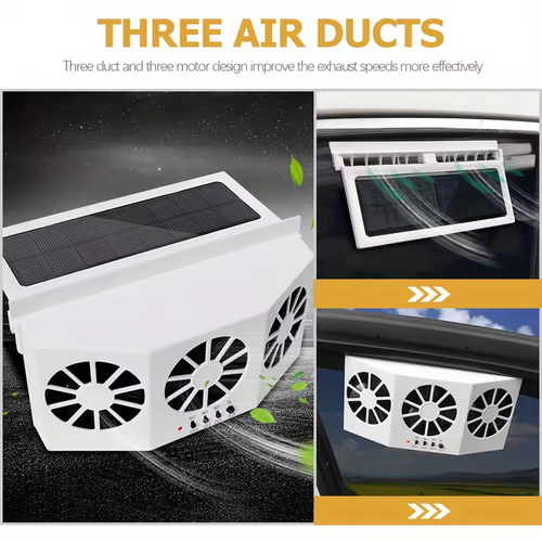 Solar Car Ventilation Fan | Quiet Cooling + Air Circulation | Parking Heat Reduction-Garage Ventilation | Battery-Free Auto-Start
