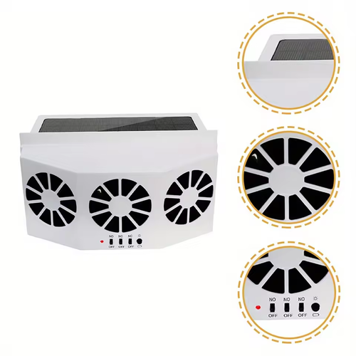 Solar Car Ventilation Fan | Quiet Cooling + Air Circulation | Parking Heat Reduction-Garage Ventilation | Battery-Free Auto-Start