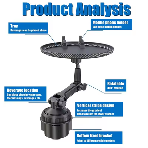🚗 Adjustable 3-in-1 Car Tray 360° Rotating + Foldable Table | Work or Stream or Snack Anywhere!