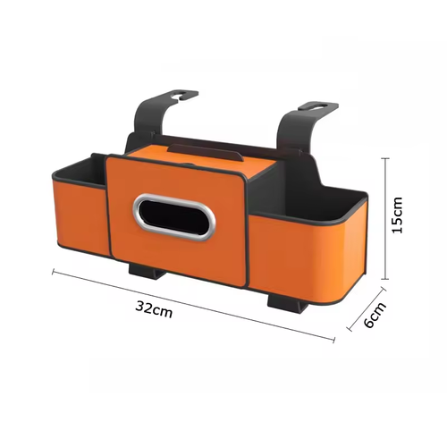 Hermès-Toned Leather Car Backseat Hanging Organizer Premium Storage Box for Tissues & Essentials​（2pcs）