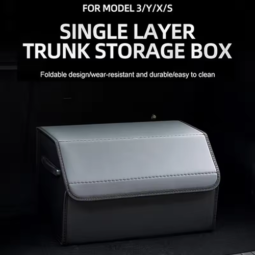 Universal Folding Car Storage Box Premium Leather Multi-Purpose Trunk Organizer