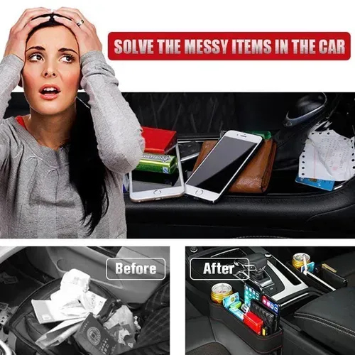 🚗 Front Row Dual Organizer Set  Car Driver Seat Organizer - Organize Keys or Phone or Coffee in Seconds! ✨