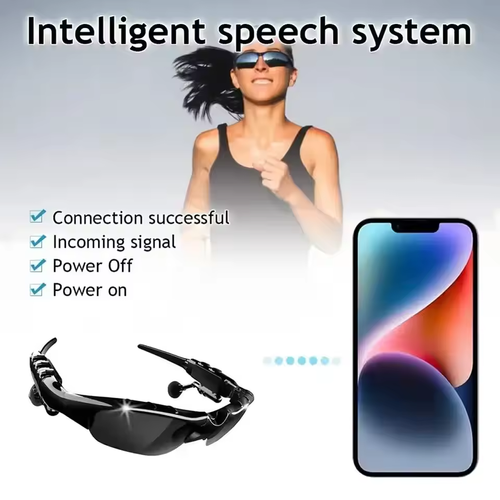 Stereo Earphones Wireless Headset with Mic Glasses Sunglasses for Driving Cycling Sports Noise Reduction Headphones
