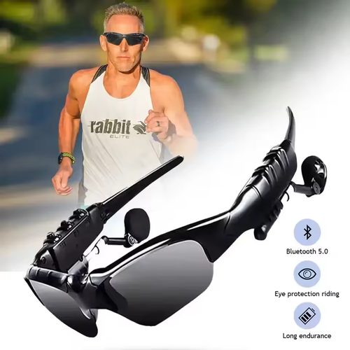 Stereo Earphones Wireless Headset with Mic Glasses Sunglasses for Driving Cycling Sports Noise Reduction Headphones