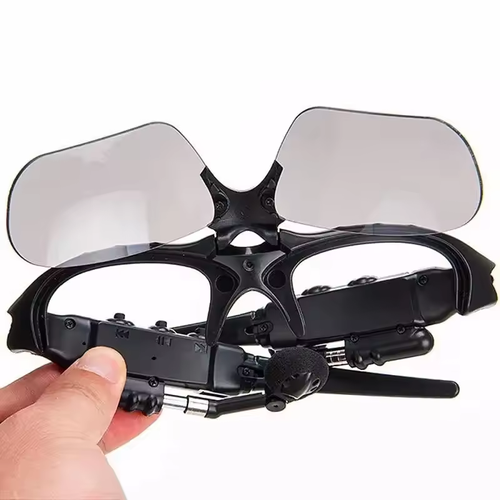 Stereo Earphones Wireless Headset with Mic Glasses Sunglasses for Driving Cycling Sports Noise Reduction Headphones