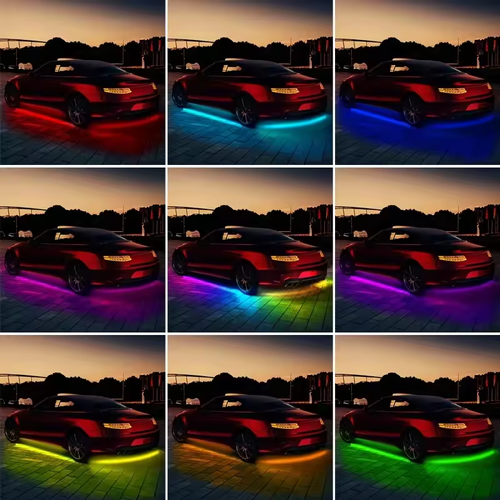 4Pcs IP68 Waterproof 16M RGB LED Car Chassis Light Strip with 30 Dynamic Modes & APP Control