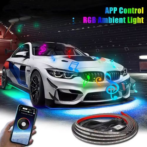 4Pcs IP68 Waterproof 16M RGB LED Car Chassis Light Strip with 30 Dynamic Modes & APP Control