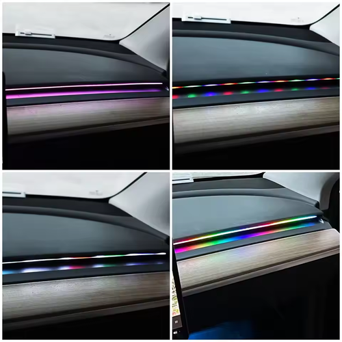 APP Remote 64-Color RGB Car LED Ambient Light 110cm Hidden Acrylic Strips