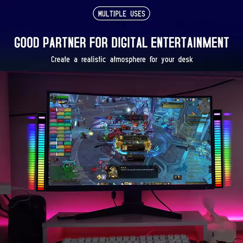 Smart RGB Music Rhythm Lamp APP Sound Control Ambient Light for Gaming & Desk​