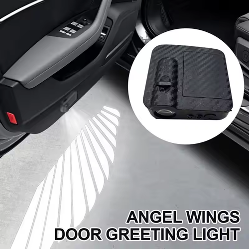 2Pcs Car Angel Wings Wireless Car Door Welcome Decorative Light Courtesy Shadow Projector Lamp LED HD Logo Light Car Accessories