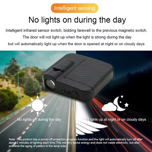2Pcs Car Angel Wings Wireless Car Door Welcome Decorative Light Courtesy Shadow Projector Lamp LED HD Logo Light Car Accessories