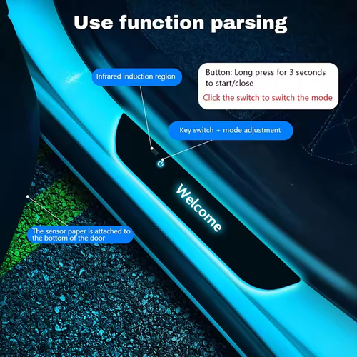 USB Power Welcome Logo Projector Door Sill Light for Car Modification（4pcs）
