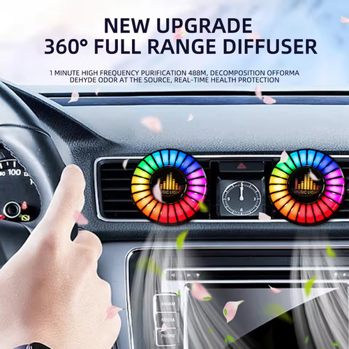 Car Music Rhythm Lamp Air Freshener RGB LED Sound App Control Music Atmosphere Light 256Colors Option Car Interior Ambient Lamp