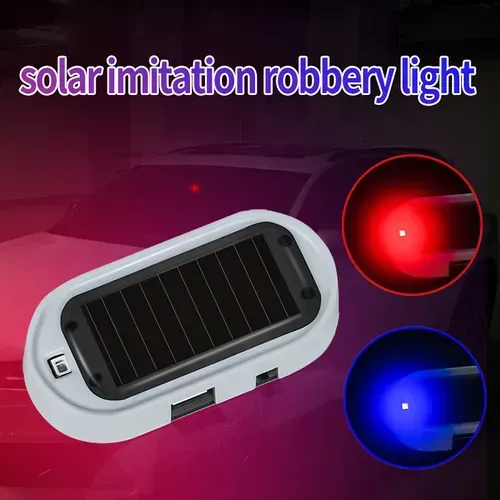 2-Pack Solar-powered Simulated Anti-theft Alarm Lights - Red & Blue with Siren & Strobe