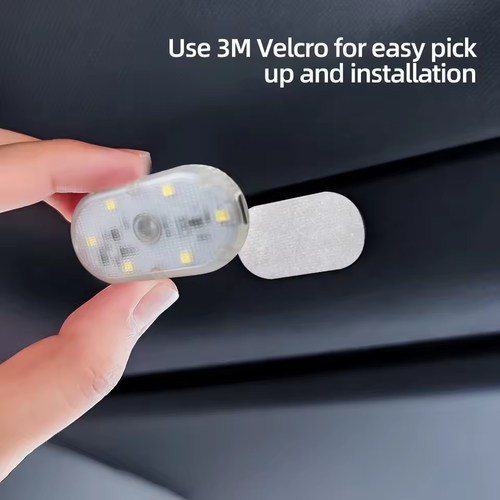 Magnetic USB Rechargeable 7 Color Touch Control LED Car Night Light for Reading Door Storage and Ambient Lighting（4pcs）
