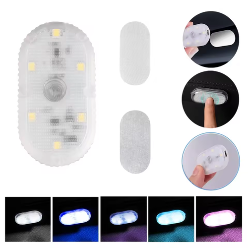 Magnetic USB Rechargeable 7 Color Touch Control LED Car Night Light for Reading Door Storage and Ambient Lighting（4pcs）