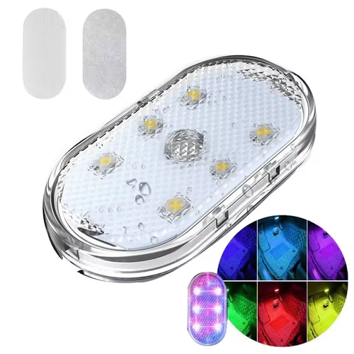Magnetic USB Rechargeable 7 Color Touch Control LED Car Night Light for Reading Door Storage and Ambient Lighting（4pcs）