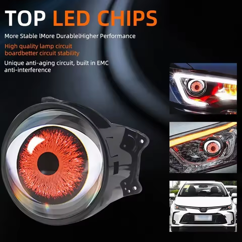 Cool Decoration Dynamic LED Car Headlights Devil Eye LED Car Light Headlight Assembly Modified Eagle Eye Light Cars Accessory