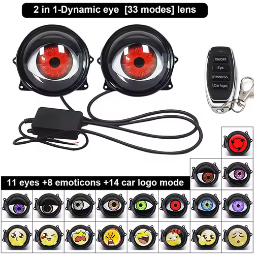 Cool Decoration Dynamic LED Car Headlights Devil Eye LED Car Light Headlight Assembly Modified Eagle Eye Light Cars Accessory