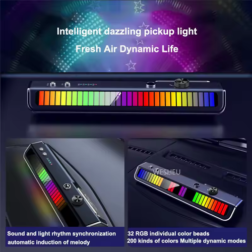 Car Air Freshener Multifunction RGB Music Pick-Up Car Perfume USB Rechargeable Automotive Smell Parking Phone License Plate Cool