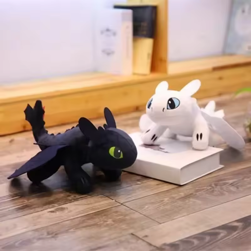 🔥 Cross-border Bestseller  2PCS Flying Dragon Car Roof Dolls Black+White 20cm with Clip Base Wind-Fluttering Wings Car Decor