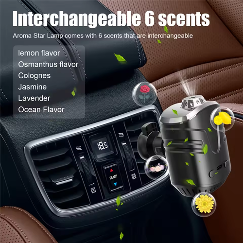 Car Aroma Diffuser with LED Starry Ambient Light For Cologne Perfume Car Air Freshener Flavoring for Cars Fragrance Diffusers