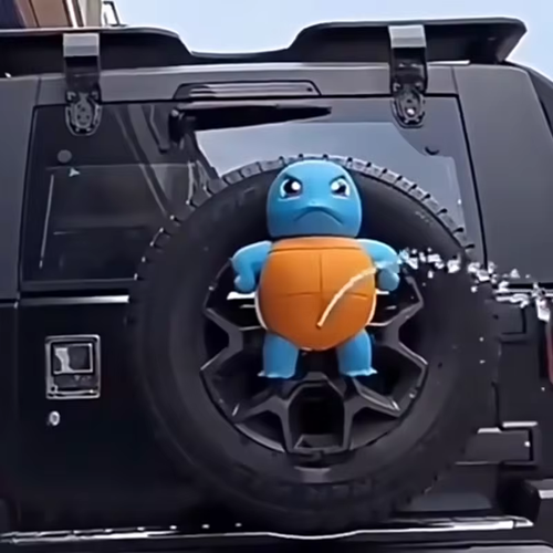 New Popular Toys Anime Will Spray Water Jenny Car Accessories Spray Water Big Size Proud And Cute Model Toys Car Squirtle Orname（16cm）