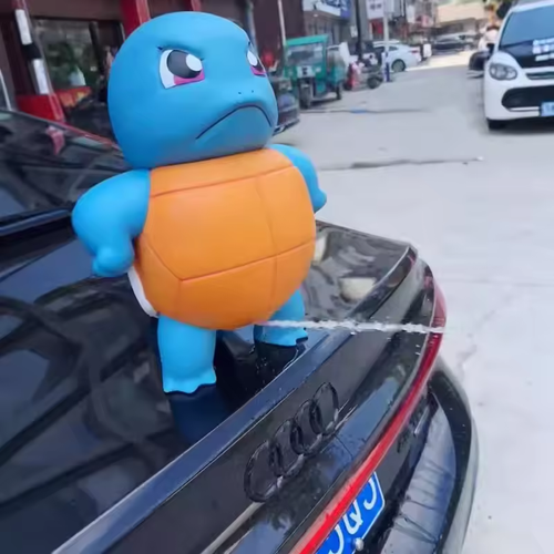 New Popular Toys Anime Will Spray Water Jenny Car Accessories Spray Water Big Size Proud And Cute Model Toys Car Squirtle Orname（16cm）