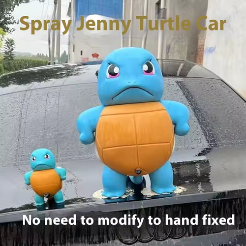 New Popular Toys Anime Will Spray Water Jenny Car Accessories Spray Water Big Size Proud And Cute Model Toys Car Squirtle Orname（16cm）