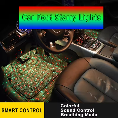 🚗2025 New Arrival Car Interior RGB 7-Color Music Voice Control LED Strip Footwell Light