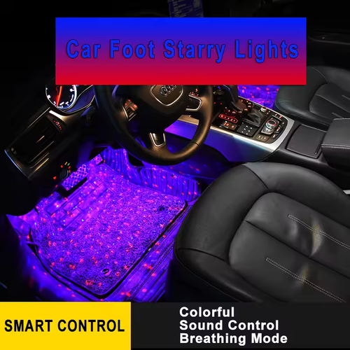 🚗2025 New Arrival Car Interior RGB 7-Color Music Voice Control LED Strip Footwell Light
