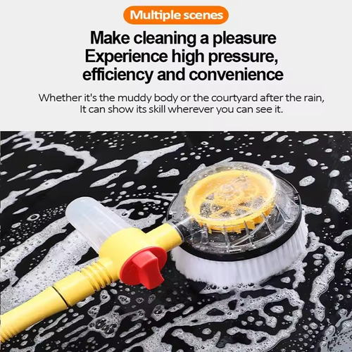 Automatic Rotary Car Wash Foam Brush – Long Handle Chenille Mop Kit for Effortless Cleaning