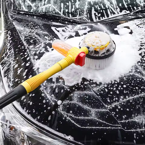 Automatic Rotary Car Wash Foam Brush – Long Handle Chenille Mop Kit for Effortless Cleaning