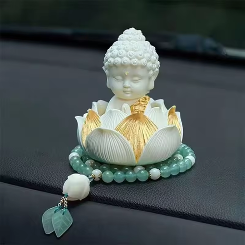 Q Version Lotus Tathagata Buddha Carved Buddha Statue Cute Character Model Home Desktop Decoration Accessories Gift Statue