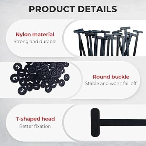 Heavy-Duty Self-Locking Nylon Cable Tie Fasteners — Small Black Zip Ties | 100-Piece Pack of Multi-Purpose Plastic Cable Ties for General Automotive Maintenance & Repairs