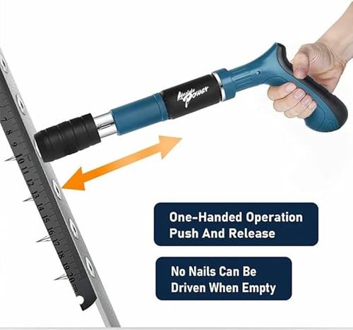 Portable Concrete Nail Gun Kit with 100pcs Nails-5 Speed Adjustable Mini Manual Steel Nail Gun Wall Fastening Shooting Wire Slotting Tool for Woodworking and Decoration, Red Brick Walls