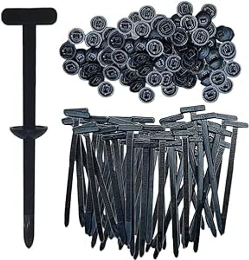 Heavy-Duty Self-Locking Nylon Cable Tie Fasteners — Small Black Zip Ties | 100-Piece Pack of Multi-Purpose Plastic Cable Ties for General Automotive Maintenance & Repairs