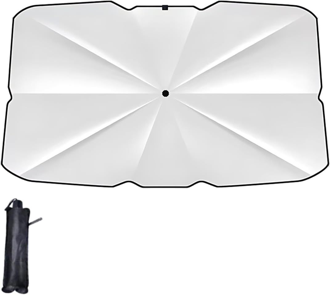 Car Windshield Sunshade Umbrella, Portable Auto Interior Front Window Heat Insulation Protector Cover, Vehicle UV Rays Blocker Camping Accessory Keep Car Cool for SUV, Sedan (Small)