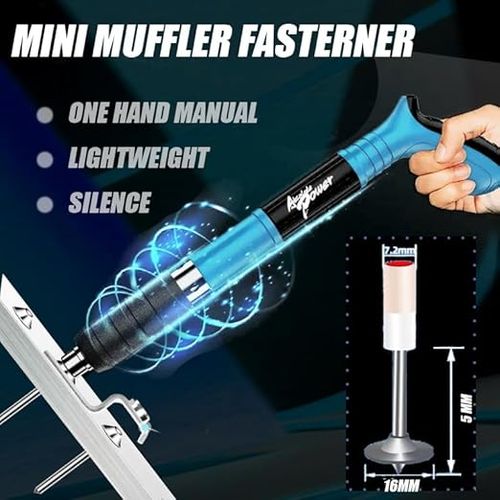 Portable Concrete Nail Gun Kit with 100pcs Nails-5 Speed Adjustable Mini Manual Steel Nail Gun Wall Fastening Shooting Wire Slotting Tool for Woodworking and Decoration, Red Brick Walls