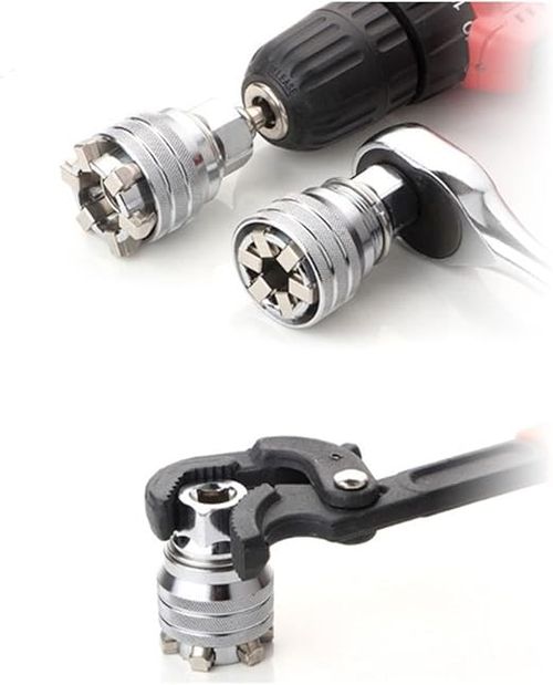 Multi-Function Universal Socket Wrench Tool, Universal Maintenance Tool, 10mm-19mm Adjustable Universal Socket Wrench, for 3 8 Drive Ratchet Torque Wrench & Power Drill