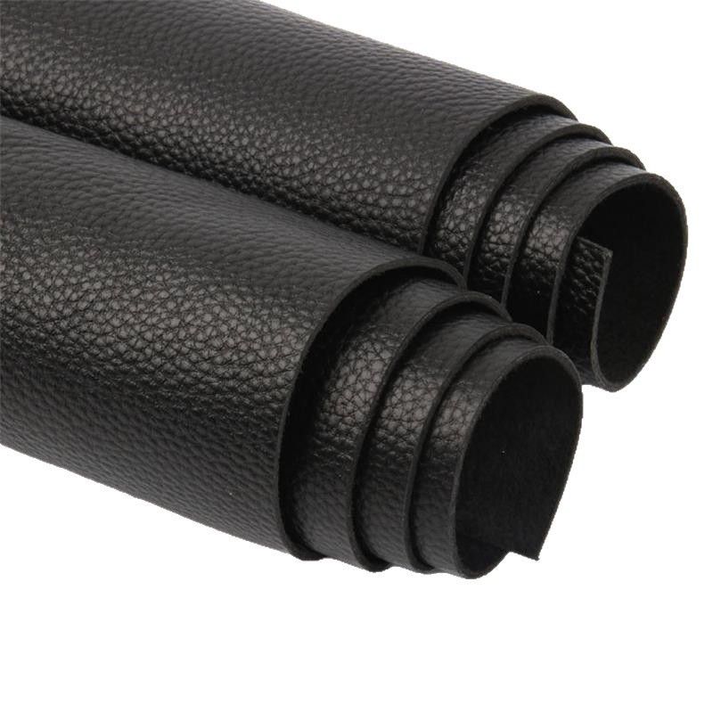 Black lychee-patterned top-grain cowhide with clear and textured patterns. Handmade leather goods such as bags, shoes, and other materials are durable. Leather of high quality.